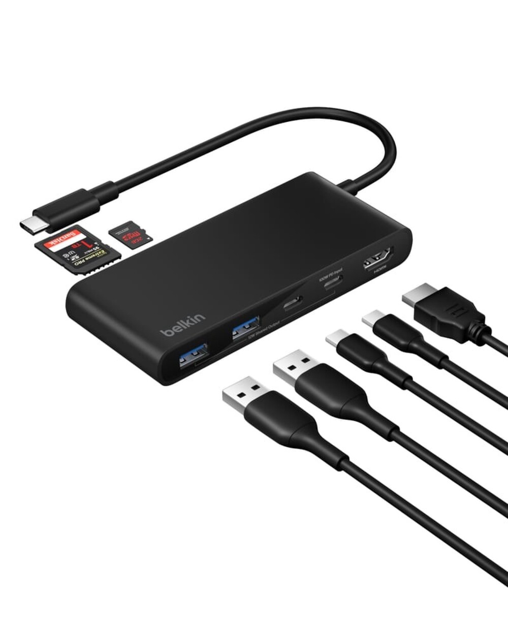Belkin CONNECT USB-C 7-in-1 Multiport Hub Adapter Black